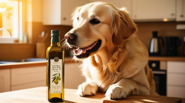 A closeup of Dog with extra virgin olive oil