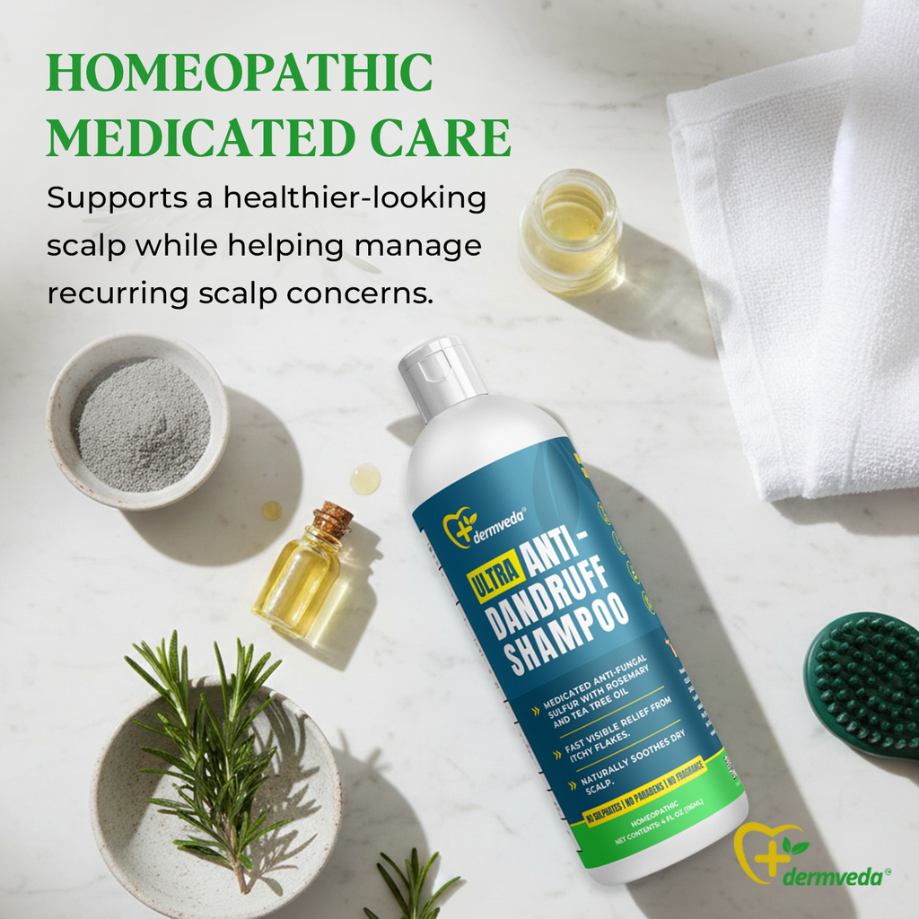 Ultra Anti-Dandruff Shampoo, Medicated Fungus-control Sulphur Formula With Rosemary, and Tea Tree Oil, Relief from Itchy Flakes and Dry Scalp