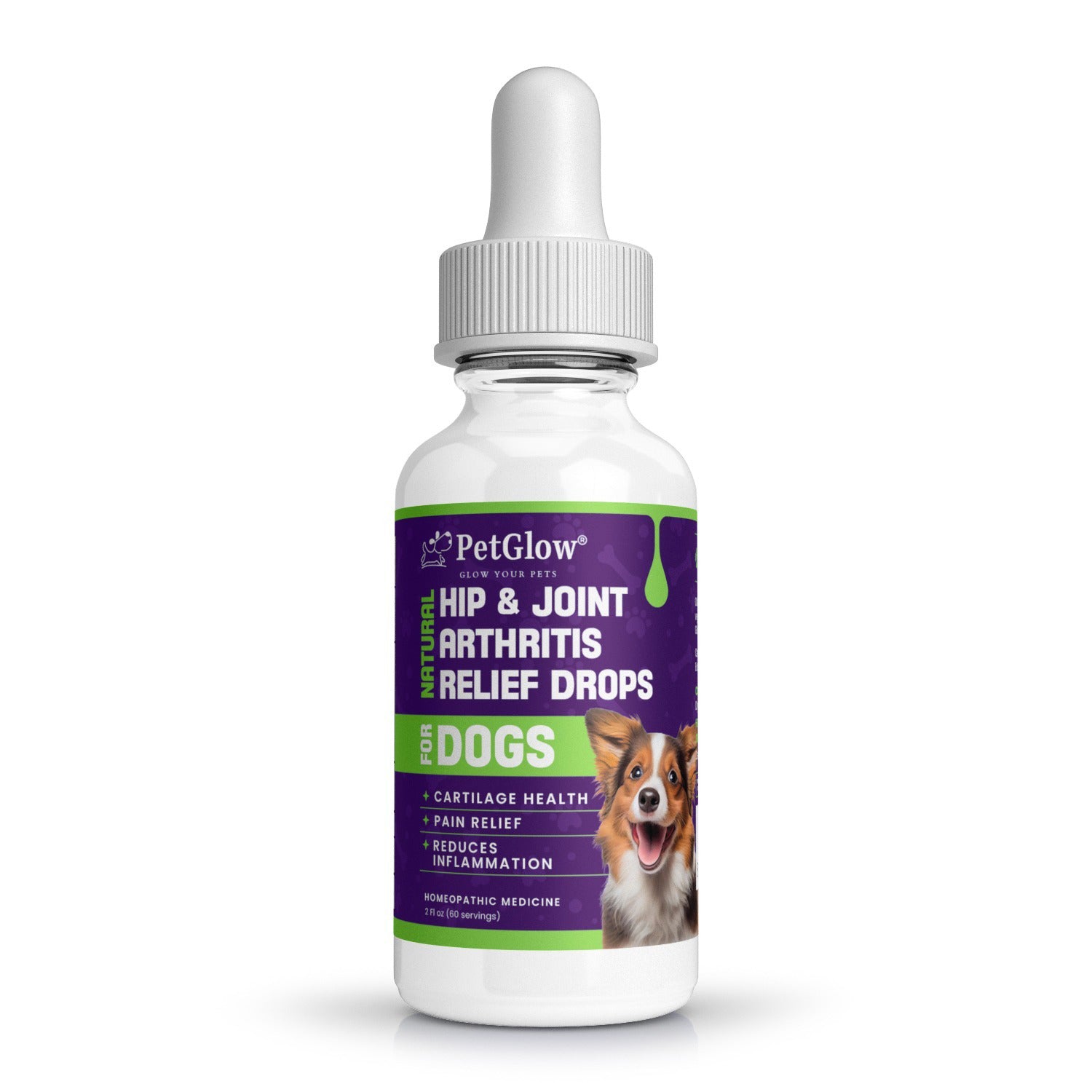 PetGlow® Natural Hip & Joint Arthritis Relief Drops with Curcumin & Boswellia for Dogs & Cats