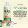 Petglow Plant-Based Flea and Tick Shampoo, for Dogs and Cats, with Cedarwood Rosemary, Botanical Daily Pet Wash, No Parabens, Phthalates, Chlorides, Good for Sensitive Skin, 4 Fl Oz