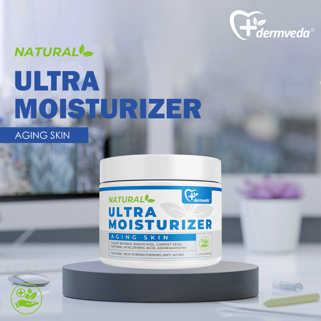 Dermveda Ultra Moisturizer Anti-Aging, Natural Skin-Strengthening Hydration Cream for Aging Skin - Nourishing Plant-Based Anti-Wrinkle Moisturizing Formula