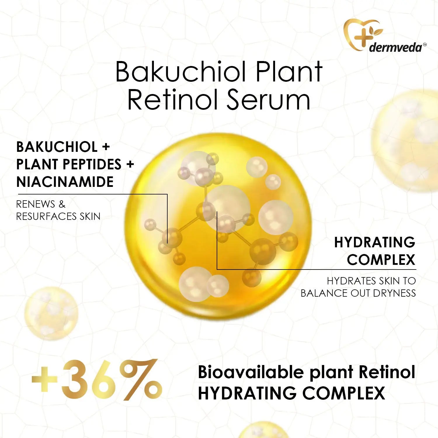 Organic Bakuchiol serum with hydrating complex for skin renewal.