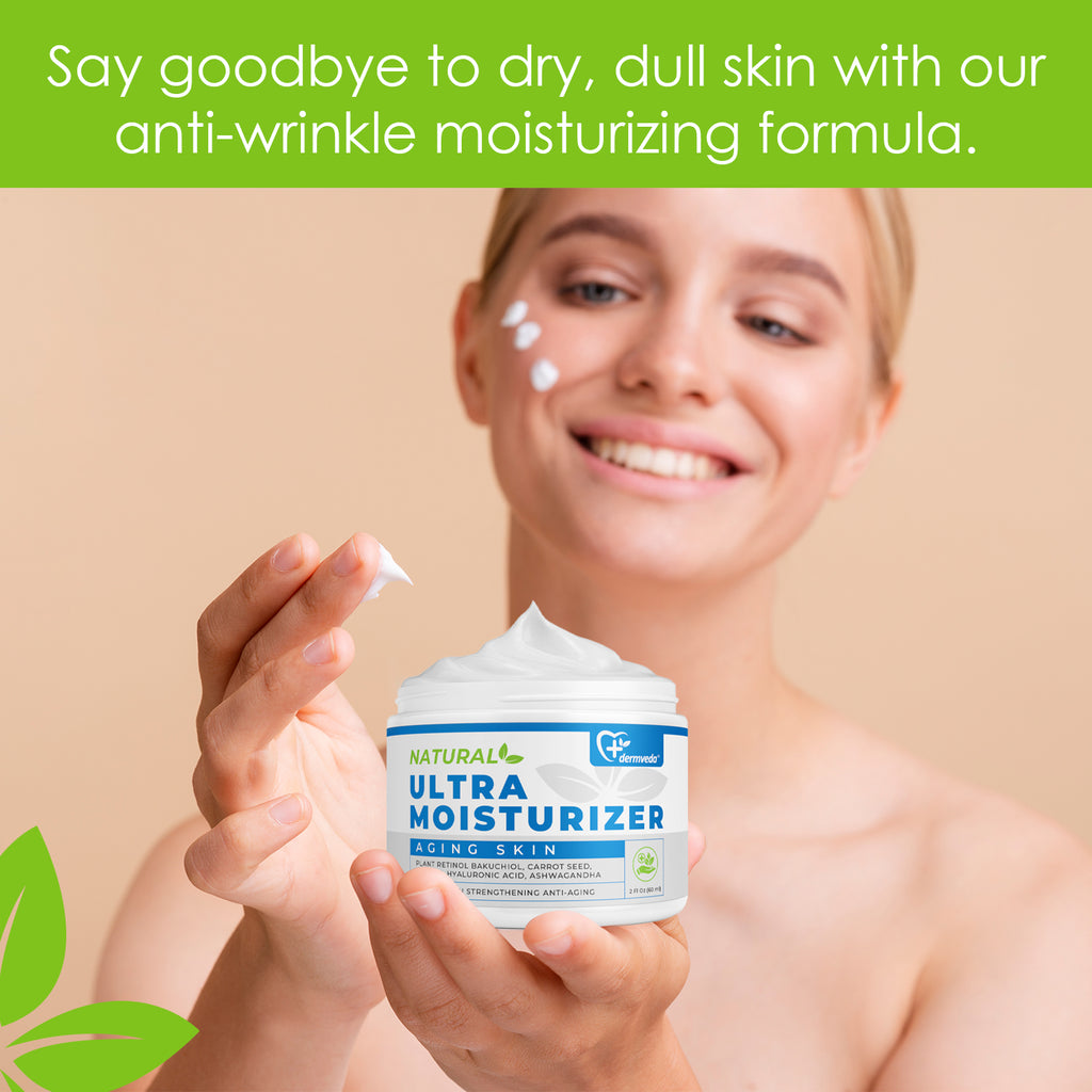 Dermveda Ultra Moisturizer Anti-Aging, Natural Skin-Strengthening Hydration Cream for Aging Skin - Nourishing Plant-Based Anti-Wrinkle Moisturizing Formula