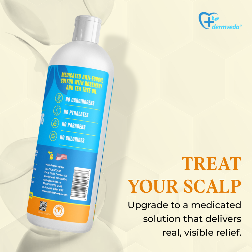 Dermveda Folliculitis Shampoo for Itchy Dry Scalp Flaking and Scaling, Fragrance-Free Homeopathic Formula, 4 Fl Oz