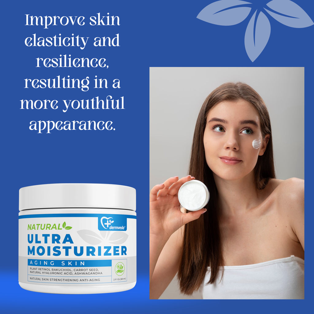 Dermveda Ultra Moisturizer Anti-Aging, Natural Skin-Strengthening Hydration Cream for Aging Skin - Nourishing Plant-Based Anti-Wrinkle Moisturizing Formula