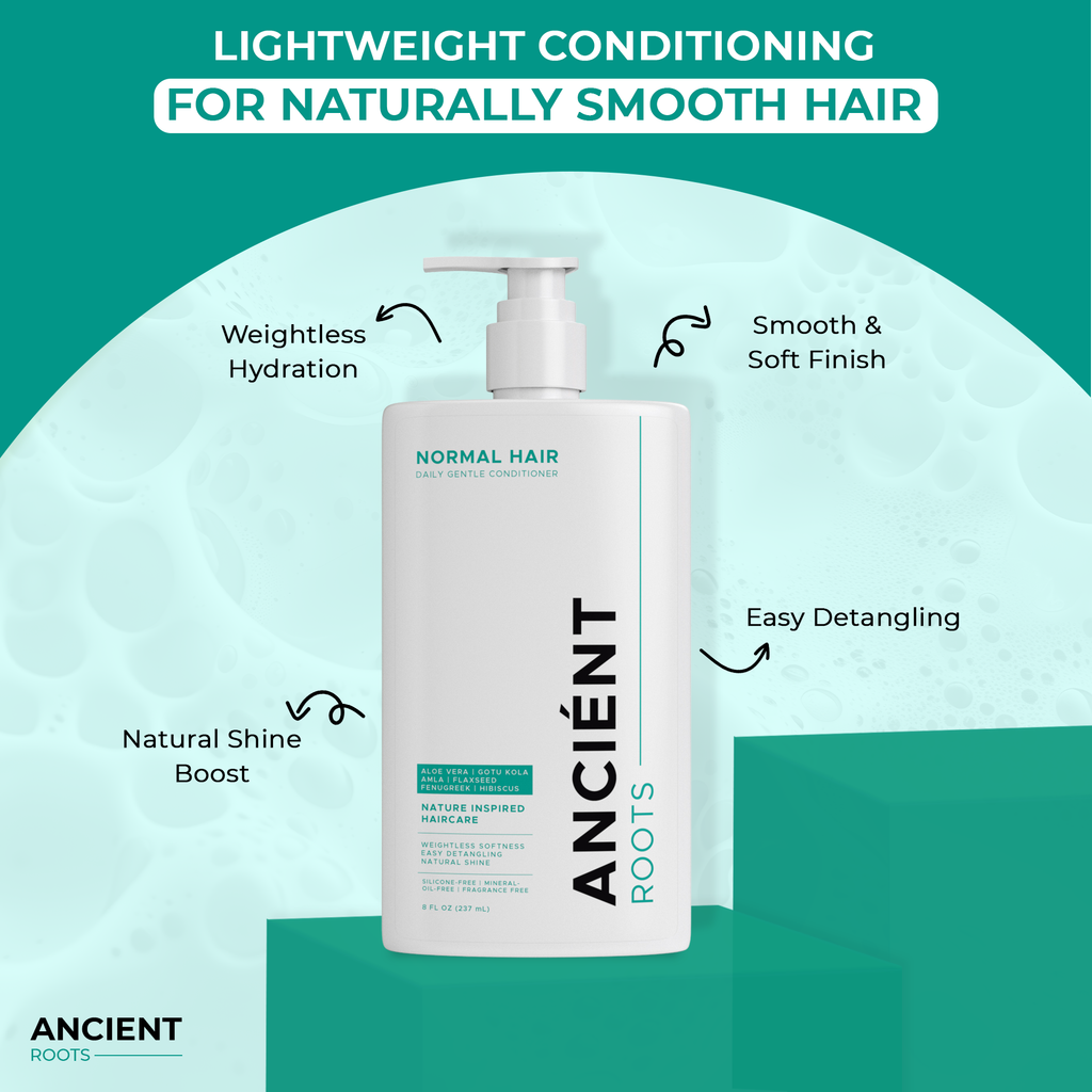 Ancient Roots Daily Gentle Conditioner for Normal Hair, Lightweight Detangling Conditioner for Natural Shine, 8 Fl Oz