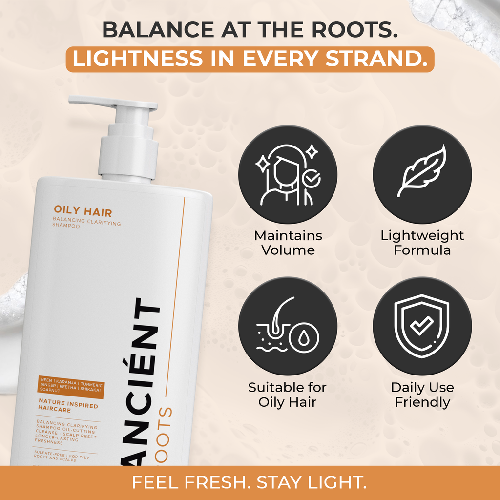 Ancient Roots Balancing Light Conditioner with Aloe Vera, Gotu Kola, Amla and Flaxseed, Lightweight Moisture for Oily Roots and Fine Lengths, 8 Fl Oz