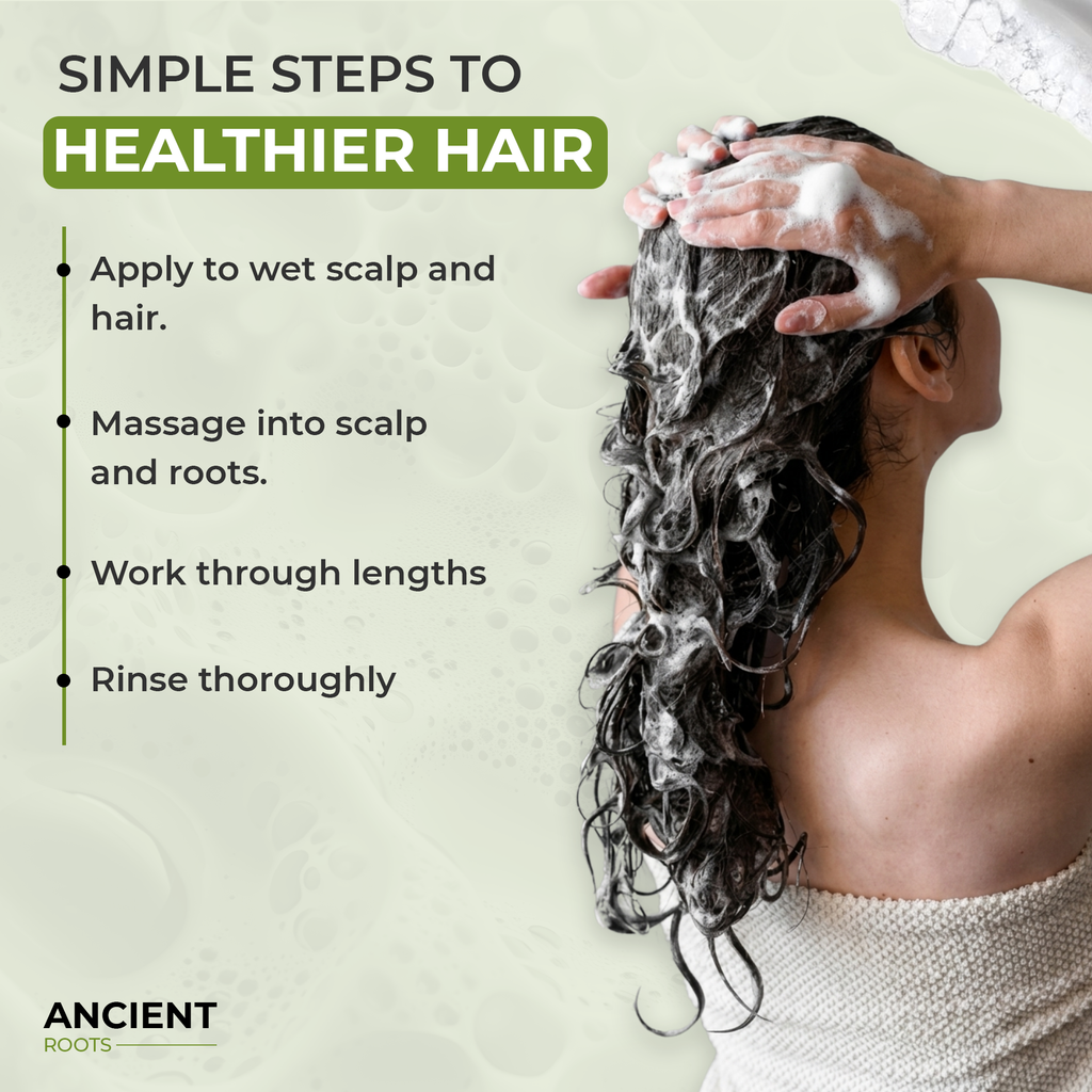 Ancient Roots Straight Hair Smoothing Shine Shampoo with Aloe Vera, Flaxseed, Amla and Castor Oil, 8 Fl Oz