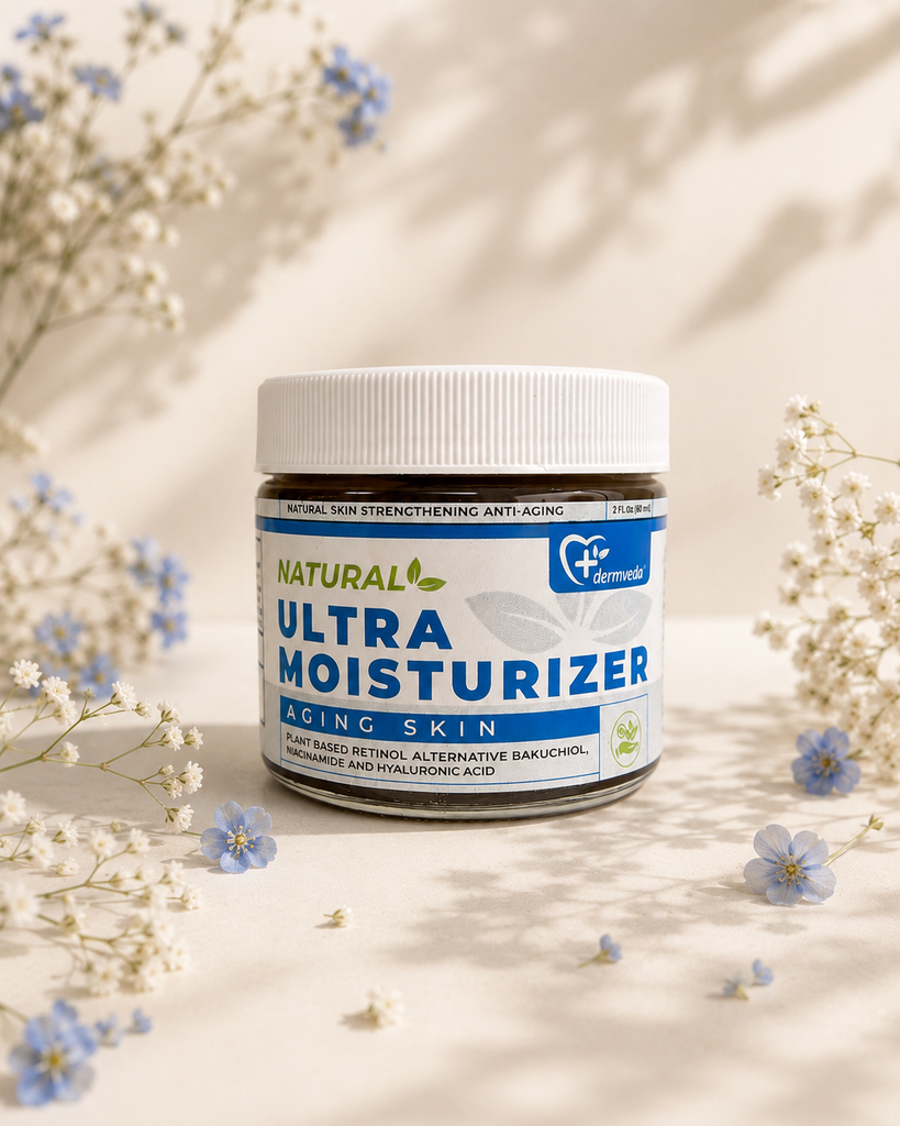 Dermveda Ultra Moisturizer Anti-Aging, Natural Skin-Strengthening Hydration Cream for Aging Skin - Nourishing Plant-Based Anti-Wrinkle Moisturizing Formula
