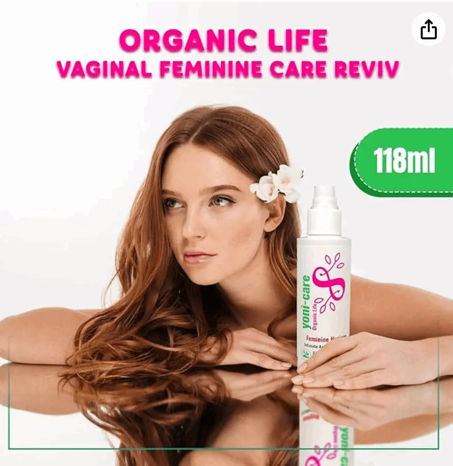 Feminine care spray bottle for natural vaginal moisturizer and feminine care.