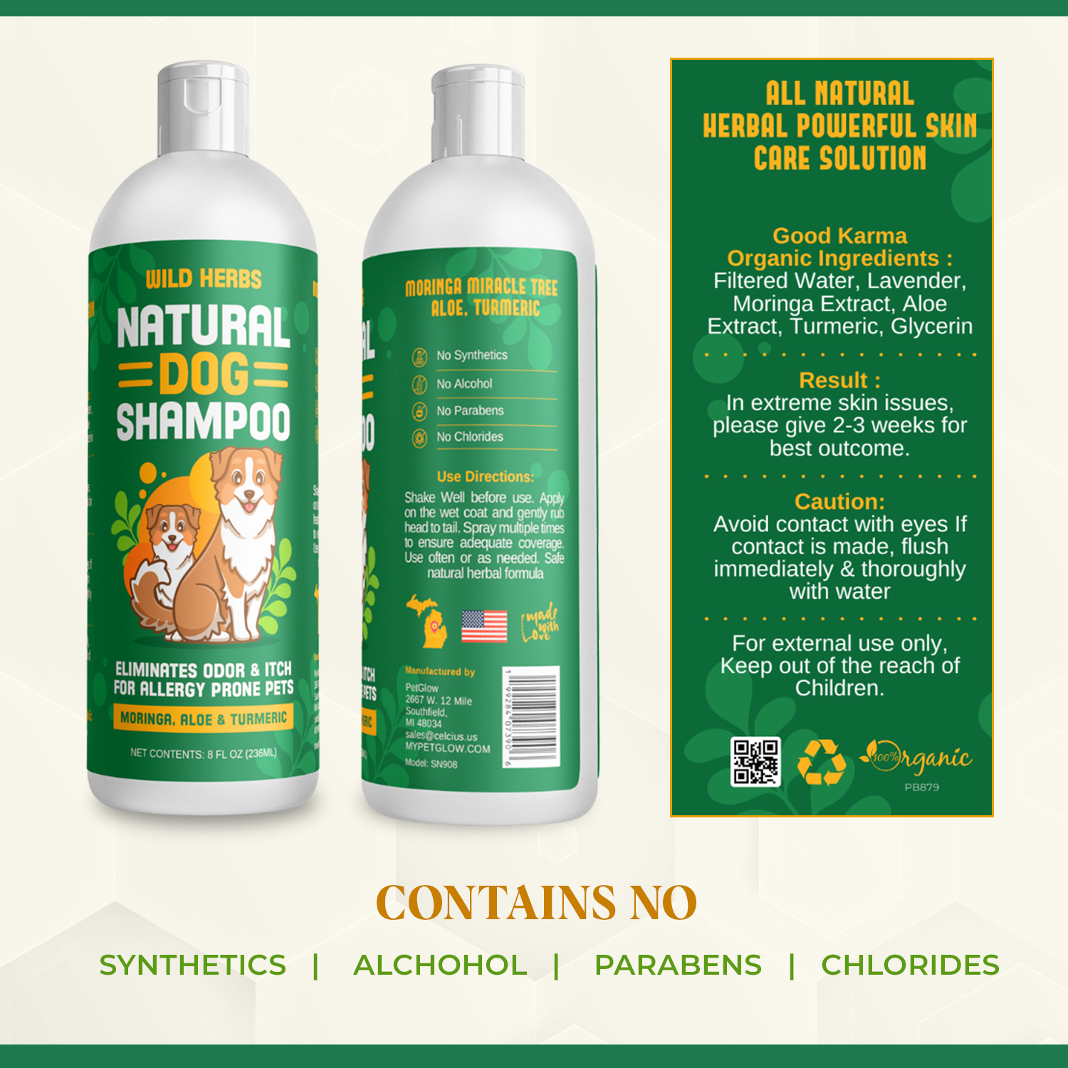 Wild Herbs Natural Dog Shampoo 10