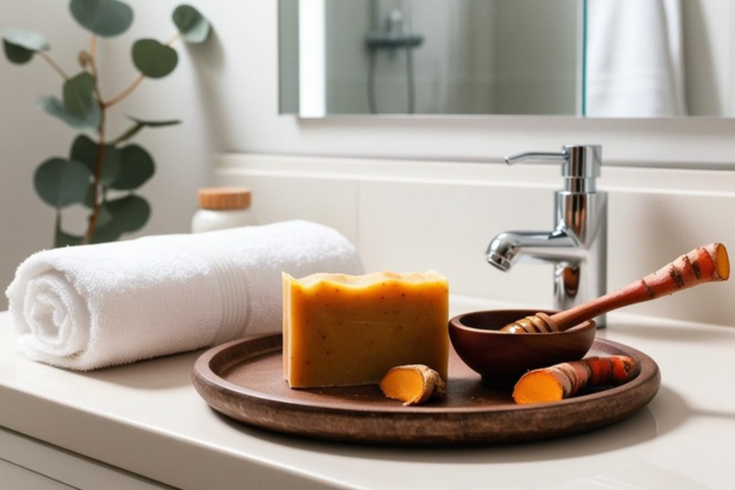Natural Turmeric soap with Honey and Aloe Vera – For Clear, Healthy, Glowing Skin